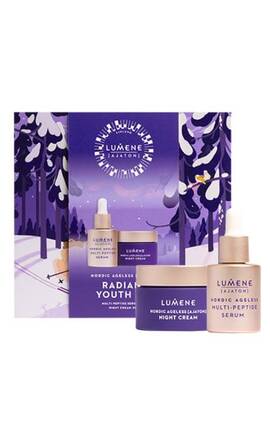 LUMENE-Набор для ухода за лицом Lumene Nordic Ageless Radiant Youth Gift Set: мультипептидная сыворотка, крем для лица Night Cream 50 мл + сыворотка для лица 30 мл -6412600413984-