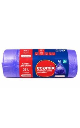 ECOMIX-Пакети для сміття Ecomix 35л із затяжками 15 шт-4823071669985-