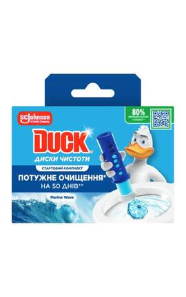 DUCK-Очищувач унітазу гелевий Duck Диски чистоти Морська Свіжість  6 шт-5000204350692-
