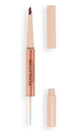 REVOLUTION-Олівець-гель для брів Makeup Revolution Fluffy Brow Filter Duo Medium Brown 1 мл-5057566792226-