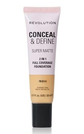 REVOLUTION-Тональная основа Makeup Revolution Conceal & Define Super Matte 2-в-1 с полным покрытием F8.5 23 мл-5057566846769-