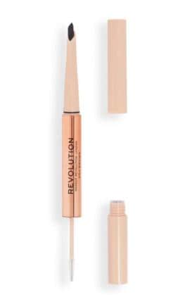 REVOLUTION-Карандаш-гель для бровей Makeup Revolution Fluffy Brow Filter Duo Dark Brown 1 мл-5057566792233-