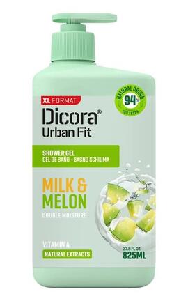 DICORA URBAN FIT-Гель для душу Dicora Urban Fit Живильний з вітаміном А Молоко та диня 825 мл-8429871993815-