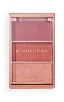 REVOLUTION-Палетка румян Makeup Revolution Blush Icon Aura Points Rose 3 оттенка-5057566929851