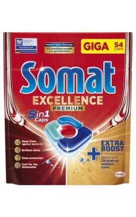 SOMAT-Таблетки для посудомоечных машин Somat Excellence 5-в-1 54 шт-9000101807936-
