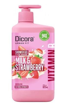 DICORA URBAN FIT-Гель для душу Dicora Urban Fit Живильний з вітаміном В Полуниця та молоко 825 мл-8429871993136-