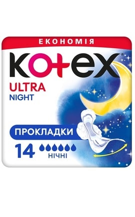 KOTEX-Прокладки жіночі гігієнічні Kotex Ultra Night Duo 14 шт-5029053545226-