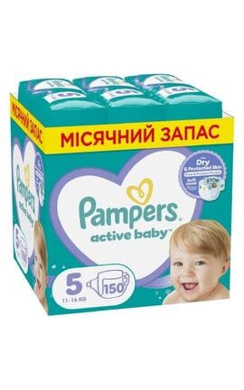 PAMPERS-Подгузники Pampers Active Baby, размер 5 (Junior) 11-16 кг 150 шт-8001090910981-