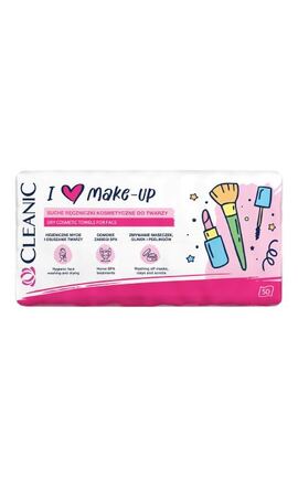 CLEANIC-Рушники косметичні I love make up Cleanic 50 шт-5900095041870-