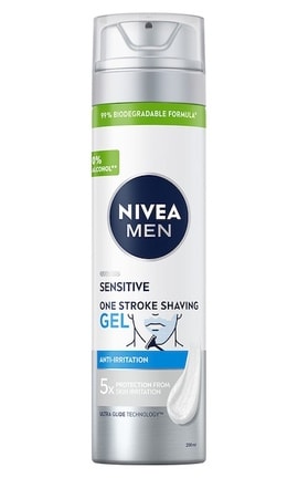 NIVEA-Гель для легкого бритья Nivea Men без спирта для чувствительной кожи 200 мл.-5900017068596-