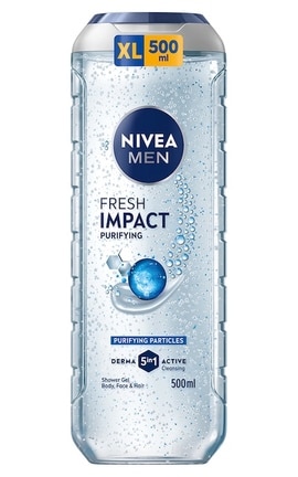 NIVEA-Гель для душа NIVEA MEN Fresh Impact для тела, лица и волос 500 мл-4005808628087-