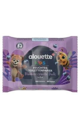 ALOUETTE-Влажная туалетная бумага Alouette Kids Blaubeer-Vanille Duft для детей 60 шт-4305615581705