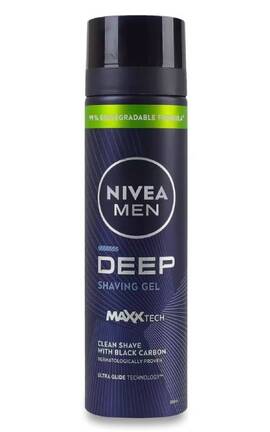 NIVEA-Гель для гоління Nivea Men Deep з активним вугіллям ультрагладке ковзання 200 мл-5900017061924-