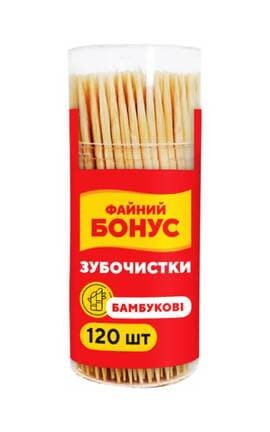 ФАЙНИЙ БОНУС-Зубочистки Файний Бонус 120 шт-4823071662351-