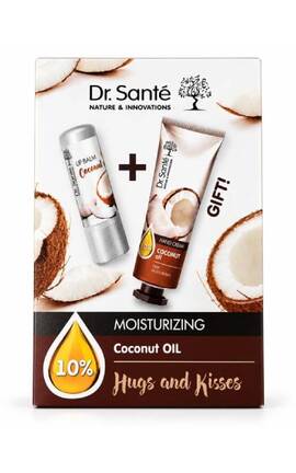 DR SANTE-Подарунковий набір Dr. Sante Hugs and Kisses Coconut Oil: крем для рук 30 мл + бальзам для губ 3,6 г-8588006040029-
