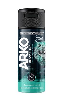 ARKO-Дезодорант-спрей для чоловіків ARKO МЕН БЛЕК АЛЬФА 150 мл-8690506562366-