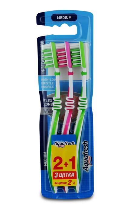 AQUAFRESH-Зубная щетка Aquafresh In-Between Clean средней жёсткости-5054563931085