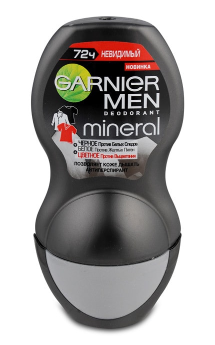 GARNIER-Дезодорант кульковий для чоловіків Garnier Mineral Невидимий захист, 50 мл-3600542241816