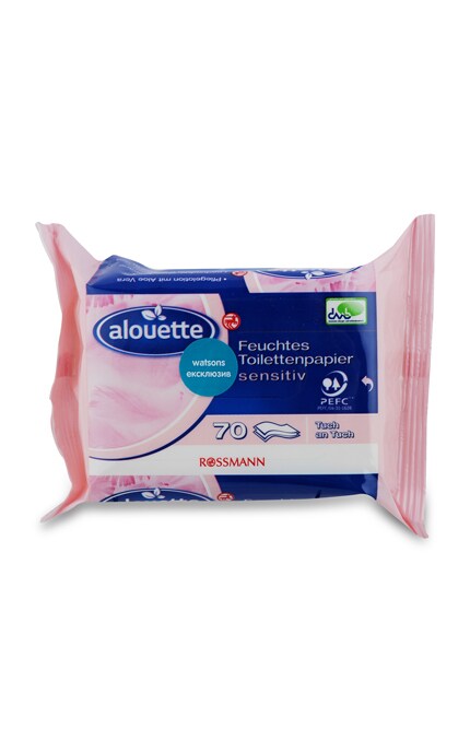 ALOUETTE-Вологий туалетний папір Alouette Sensitive, 70 шт-4305615791845