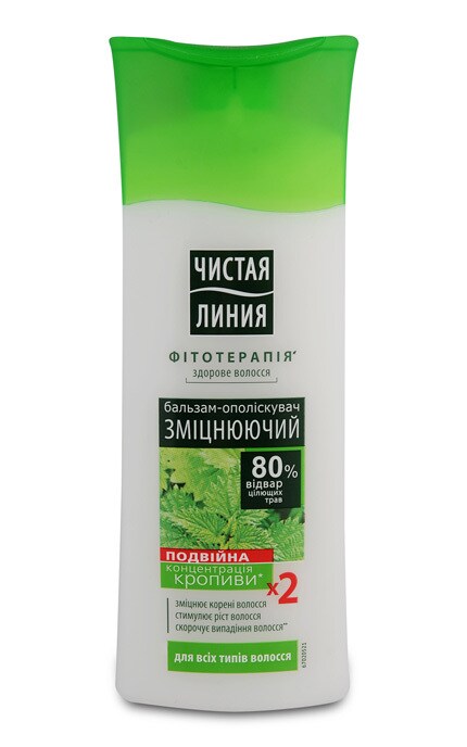 ЧИСТАЯ ЛИНИЯ-Бальзам-ополаскиватель Укрепляющий Чистая Линия на отваре трав для всех типов волос Крапива 230мл-8714100715017