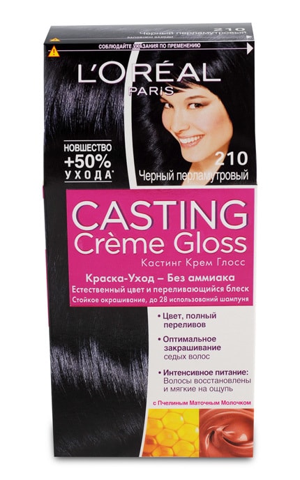 Краска для волос без аммиака Сasting Creme Gloss 210 черный перламутровый 1 шт