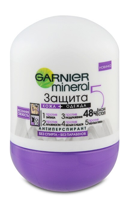 GARNIER MINERAL-Дезодорант кульковий для жінок Garnier Mineral Весняна свіжість, 50 мл-3600541474437