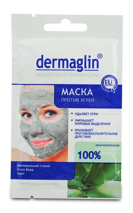 DERMAGLIN-Маска для обличчя Dermaglin проти вугрів -4260096990111
