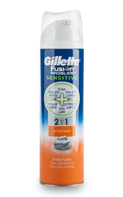 GILLETTE FUSION-Пена для бритья Gillette Fusion ProGlide Sensitive Active Sport-7702018360499