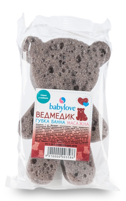 Губка банная Babylove Мишка массажная 1 шт