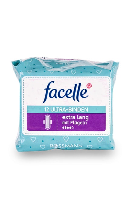 FACELLE-Прокладки жіночі гігієнічні Facelle з крильцями Extra long, 12 шт-4305615467146