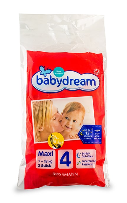 Подгузники детские Babydream Maxi размер 4 7-18 кг 2 шт