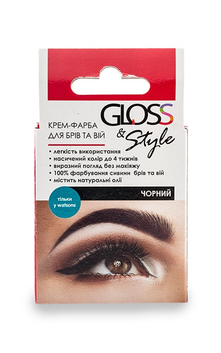 Крем-фарба для брів Gloss&Style чорна 10 г