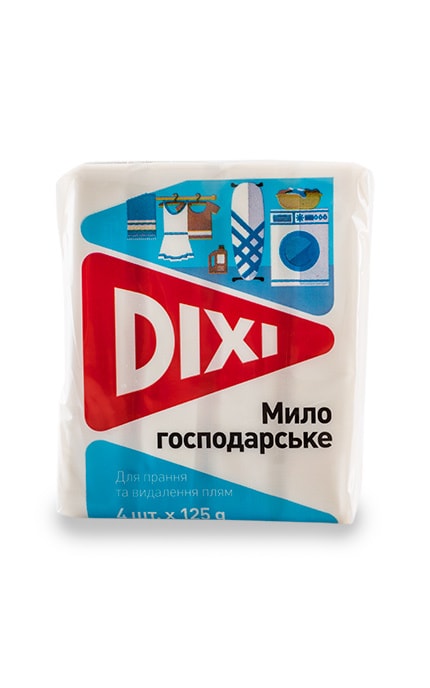Мыло хозяйственное Dixi Экопак для стирки и удаления пятен 4 шт*125г 500 г