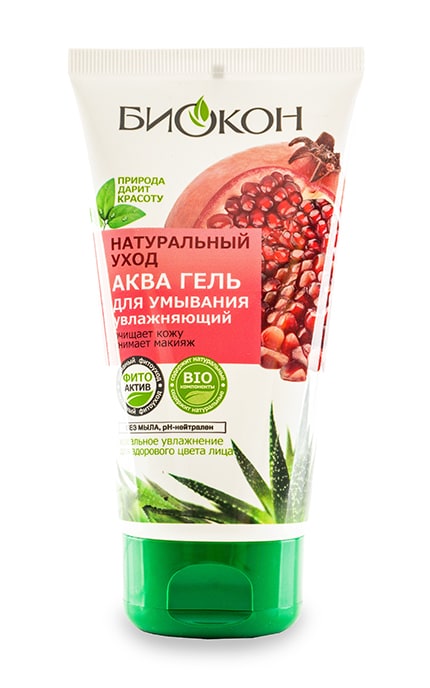 Аква-гель для умывания Увлажняющий Биокон Натуральный Уход 150 мл