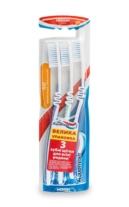 AQUAFRESH-Зубна щітка Aquafresh Flex середньої жорсткості-5054563015549