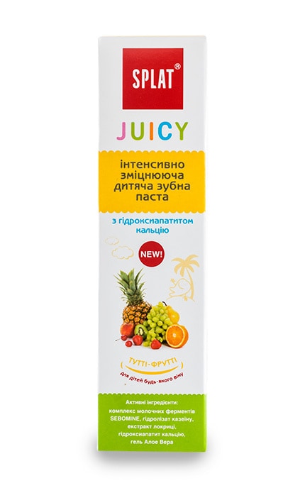 SPLAT-Зубна паста Splat Junior Juicy Тутті-Фрутті зміцнююча з гідроксиапатитом-7640168930219