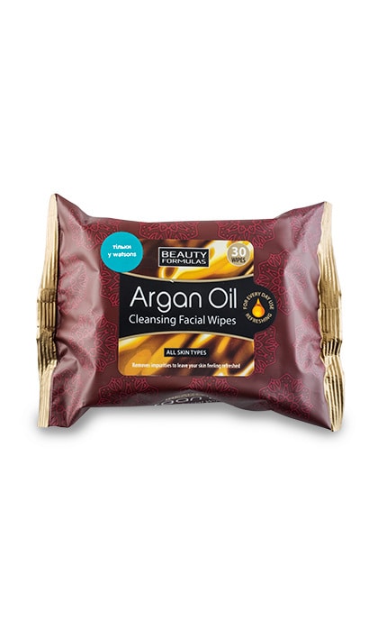 BEAUTY FORMULAS-Салфетки для лица Beauty Formulas очищающие с аргановым маслом -5012251012294