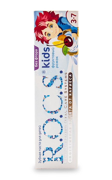 R.O.C.S.-Зубная паста R.O.C.S. Kids Фруктовый рожок для детей 3-7 лет-4607034470715