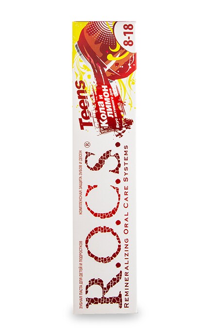R.O.C.S.-Зубна паста R.O.C.S. Teens Кола і лимон для дітей та підлітків-4607034470494