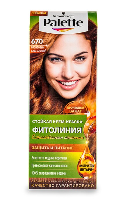 PALETTE NATURALS-Стійка крем-фарба для волосся Palette Фітолінія 670 Бронзовий каштановий-4015100188844