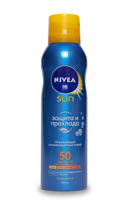 NIVEA-Спрей освежающий солнцезащитный Nivea Защита и прохлада SPF 50-4005900699534