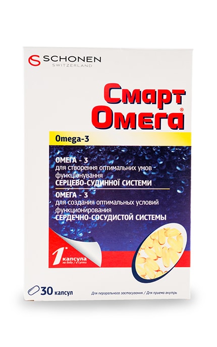 БАННЕР ФАРМАКАПС ЄВРОПА-Капсулы Schonen Switzerland Смарт Омега-5060163210086