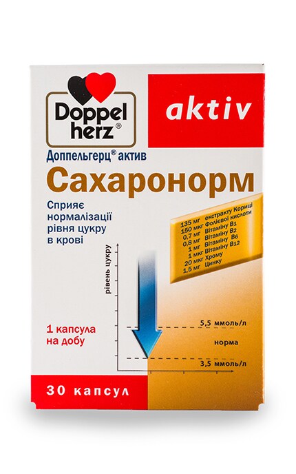 КВАЙСЕР ФАРМА-Капсулы Doppelherz aktive Сахаронорм-4009932526080