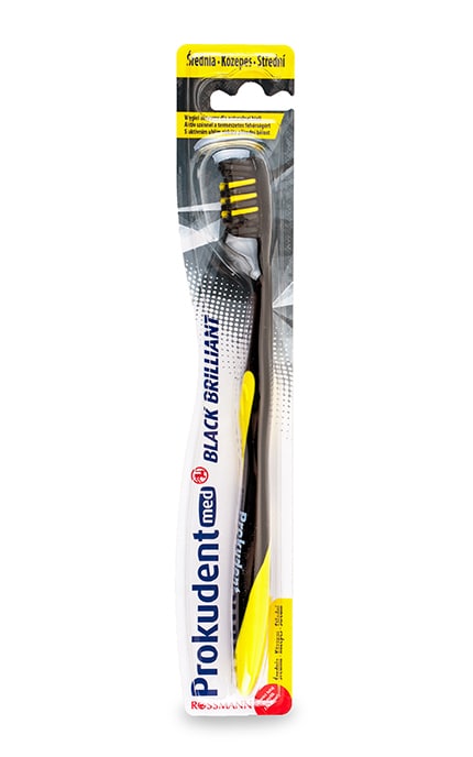 PROKUDENT-Зубна щітка Prokudent med Black Brilliant середньої жорсткості з активним вугіллям-4047196037973