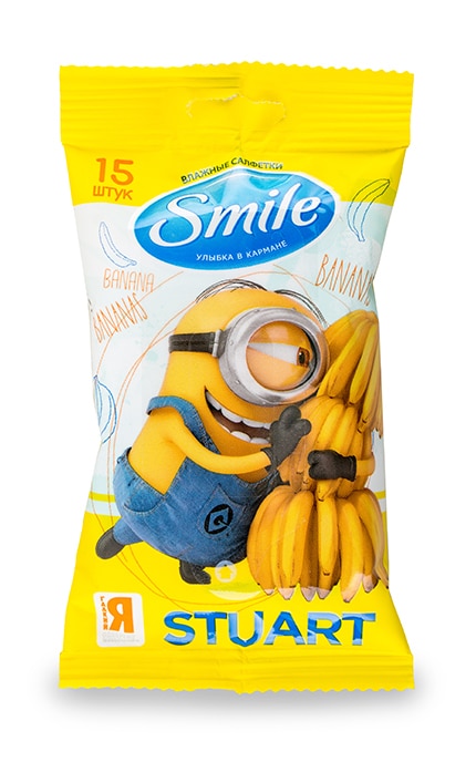 SMILE-Вологі серветки Smile Ліцензійні герої Stuart-4823071628005