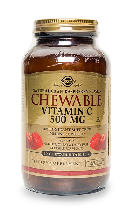 SOLGAR VITAMIN_СОЛГАР-Пищевая добавкаSolgar Витамин С с малиновым вкусом таблетки 500 мг-2227050000000