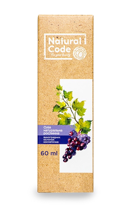 NATURAL CODE-Олія виноградних кісточок Natural Code натуральна рослинна косметична-4820174891114