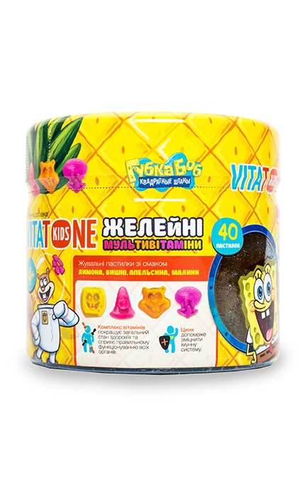 НЬЮТОН ФАРМА-Дієтична добавка Vitatone Kids Губка Боб Пастилки желейні з вітамінами-5901888013456