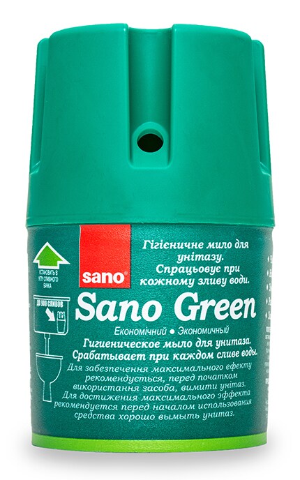 Блок для мытья и дезинфекции унитаза Sano Green для сливного бачка 150 г