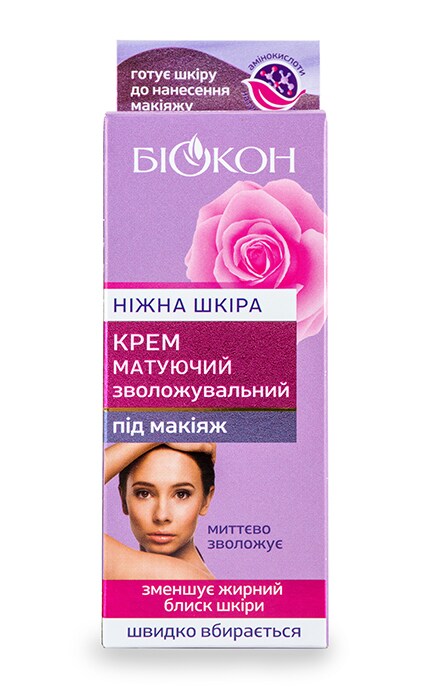 БИОКОН-Крем під макіяж Биокон Ніжна Шкіра матуючий зволожувальний-4820160034792